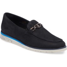 Tergan  Lacivert Hakiki Nubuk Deri Erkek Loafer - E24I1AY56783-C39