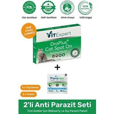2'li set kedi  tüm kediler ıçin bitkisel 5 damla ve 2 tablet paketi