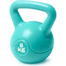 Leyaton Turkuaz Renkli 8 kg Çaydanlık Tipi Dambıl Kettlebell Ağırlık Plastik Materyal ile Dayanıklı