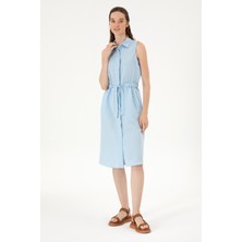 U.S. Polo Assn. Kadın Açık Mavi Dokuma Elbise 50306605-VR003