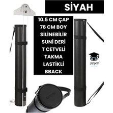 Proje Tüpü Bazuka 10.5 cm Çap 76 cm Boy Silinebilir Suni Deri T Cetveli Takma Lastikli Bback