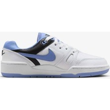 Nike Full Force Lo Gs Leather Unisex Sneaker Mavi Swoosh Hakiki Deri Günlük Spor Ayakkabı Beyaz