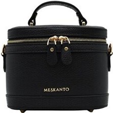 Meskanto Hilton Hakiki Deri Zincir Askılı Kutu Çanta Siyah