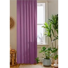 Lila Petek Kadife Dokulu Fon Perde 140X260 Düz Dikişli Ekstrafor Büzgü