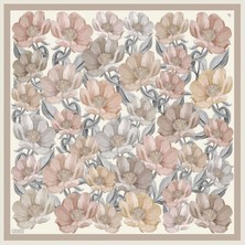 Armine Çiçek Desenli Saf Ipek Twill Eşarp 9403D 81
