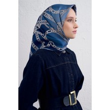 Armine Geometrik Desenli Saf Ipek Twill Eşarp 9427D 06