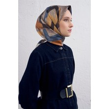 Armine Geometrik Desenli Saf Ipek Twill Eşarp 9413D 01