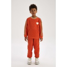 Nebbati Bg Store Erkek Çocuk Turuncu Sweatshirt Uzun Kol Cepli Regular Fit Tasarım