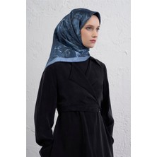 Armine Çiçek Desenli Saf Ipek Twill Eşarp 9409D 34