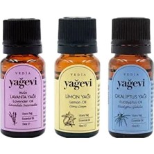 Yağevi Yagevi 3'lü Uçucu Yağ Seti: Saf Lavanta Yağı 10 ml Limon Yağı 10 ml Okaliptus Yağı 10 ml