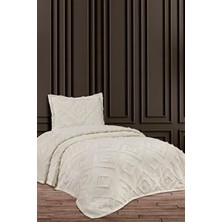 Iskandinav Tek Kişilik Yatak Örtüsü 180X250 ve 1 Adet Yastık Ekru