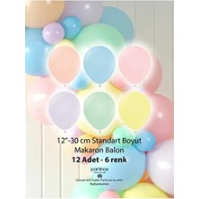 Partince 12 Adet 12'' Standart Boy Karışım Balonlar Çok Renkli 30 cm Eğlenceli Parti Malzemeleri