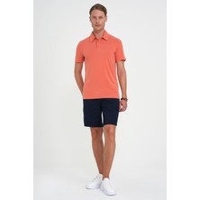 Efor Erkek Comfort Fit Modal Karışım Kısa Kol Casual Turuncu Polo Yaka Tişört Ts 903