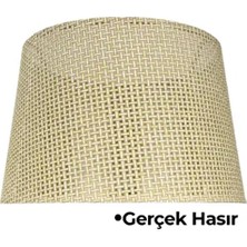 Hasır Krem Doğal Lambader Şapkası