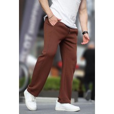 Acı Kahverengi Geniş Kesim Düz Paça Eşofman Altı 6550