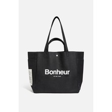 Bonheur N°4 Kanvas Çanta - Cold Black, Dayanıklı Kanvas Malzeme ile Tasarım Koleksiyonu İçin Şık Seçim