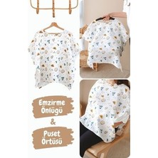 Çok Amaçlı Müslin Emzirme Önlüğü / Puset Örtüsü / Bebek Arabası Örtüsü %100 Pamuk 85X130 cm