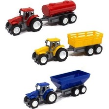 3’lü Traktör Römorklu Traktör Seti - Çiftlik Serisi Traktörleri