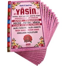 Ekonomik Hediyelik 10 Adet Yasin-I Şerif Pembe 64 Shf. Orta BOY(17X24CM) Türkçe Basım