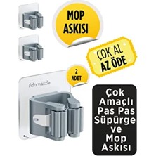 Kca Home Yapışkanlı Mop Askısı Ekru Renkli Plastik Mop Sap Tutucu 2 Adet Pratik ve Kullanışlı Çözüm