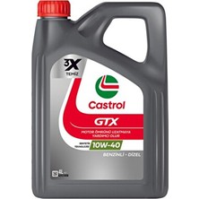 Castrol GTX Motor Yağı 10W-40 A3/B4 4 Litre 2025 Üretim Tarihli Üstün Viskozite Koruması (Ultraclean)
