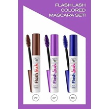 Flash Lash Colered Mascara - 3'lü Renkli Maskara Seti - No : 04 - 07 - 08
