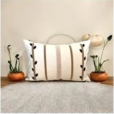 Bohem Tasarım Dal Seri 35*50 cm Keten Punch Kırlent Kılıfı (Panç)