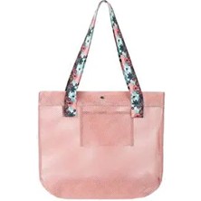 File Kadın Plaj Çantası Pembe 44X37 cm El ve Omuz Çantası Şık Görünüm ve Ergonomik Tasarım