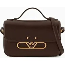 Kadın Kısa El Tutma Askısı Iki Metal Detayı Kutu Kahverengi Omuz Çantası