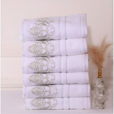 Özdilek Seda Simli Nakışlı 50*90 Havlu 6lı Gümüş