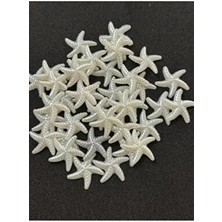 Inci Deniz Yıldızı Minik Boy Krem Rengi 2 cm Plastik Inci Boncuk- 100 Adet Sedefli B:19