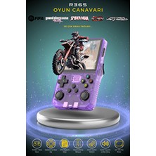 Omaze R36S Mor Renkli Oyun Konsolu HD Ekran ile 15.000 Retro Oyun ve Taşınabilir Özellikler