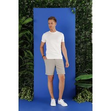 033 Slim Fit Gri Bermuda