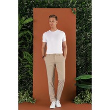 P 1118 Slim Fit Bej Spor Pantolon