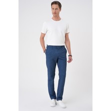 Efor Erkek Comfort Fit Rahat Kalıp Kırçıllı Beli Lastikli Gece Mavisi Jogger Pantolon P 1176