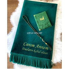 Anneler Gününe Özel Isimli Lüx Kadife Seccade, Kişiye Özel Seccade, Yasin ve Tesbih