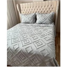 Bursa Çeyiz Sofya Iskandinav Çift Kişilik Püsküllü Yatak Örtüsü 240X250 2 Yastık 50X80