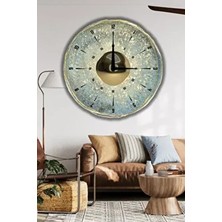 Büyük Boy Ahşap Dekoratif Duvar Saati Ev Salon Için Yuvarlak Modern Sessiz Akar Duvar Saati Modeli