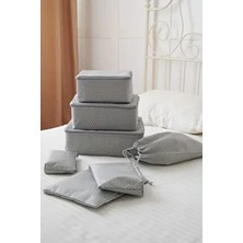 7 Parça Bebek Bakım Çantası - Gri Benekli