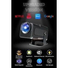 Omaze Upgrade Android Taşınabilir Sinema Projeksiyon Wifi Destekli En Güncel Sürüm Akıllı Projektör Siyah