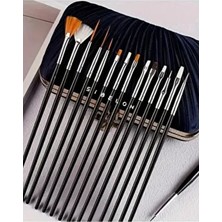 Premıum Resim Art, Sanat, Takma Tırnak Süsleme,makyaj Tezhip,akrilik Boya, Boyama 15 Adet Fırça Seti