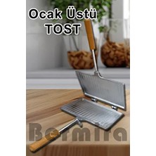 Bermira Home Collection Alüminyum Ocak Üstü Tost Makinesi 24X18 cm 2000 Watt Güç Kapasitesi ile Izgara Özelliği