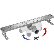 Gama Banyo Gama 360 Derece Dönerli Paslanmaz Krom Lineer Duş Kanalı 30 cm