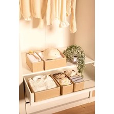 6'lı Çekmece Içi Düzenleyici Organizer Set - Çok Amaçlı Dolap Içi Kutu Seti - Bej Martı
