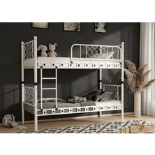 Avensis Argimo Metis Genç Çocuk Yatak Odası Metal Ranza ve Karyola 90 x 190 Beyaz