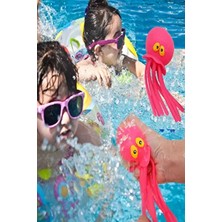 Ahtapot Deniz Anası Su Topu Deniz ve Havuz Oyuncağı Su Fışkırtan Yüzen Oyuncak Pembe Renk 1 Adet