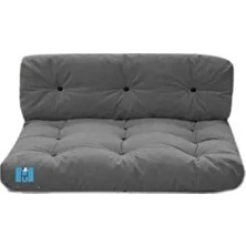 Mavi Vitrin Yıkanabilir Iç Mekan Balkon Teras Yer Minderi Takımı 80X60 cm Konforlu Kumaş