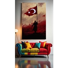 Özkacar Group Türk Bayrağı Sancak Ev Duvar Salon Güzellik Salonu Ofis Dükkan Dekarasyon Kanvas Tablo