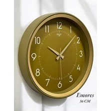 36 cm Dekoratif Gerçek Cam  Sessiz Mekanizma Duvar Saati