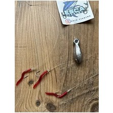 Tekne Avı Istavrit , Kıyı Avı Mırmır Özel Yapım Slikon Kurtlu Saçaklı 3 Iğneli 50 Gram Kurşun Takım